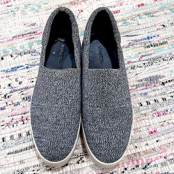 Vince Grey Marl Walsh Knit Slip-On Platform Sneakers size 8 - Picture 3 of 8